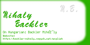 mihaly backler business card